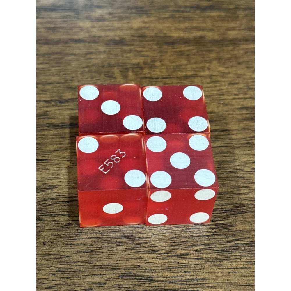 Chip-In Casino Dice Vintage E583 4 Dice red/White